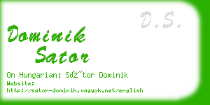 dominik sator business card